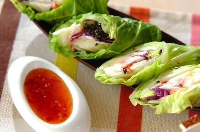 キャベツの生春巻き風