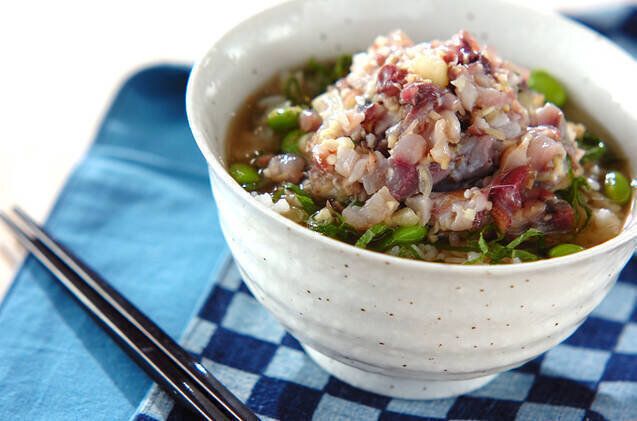 アジの水だし茶漬け