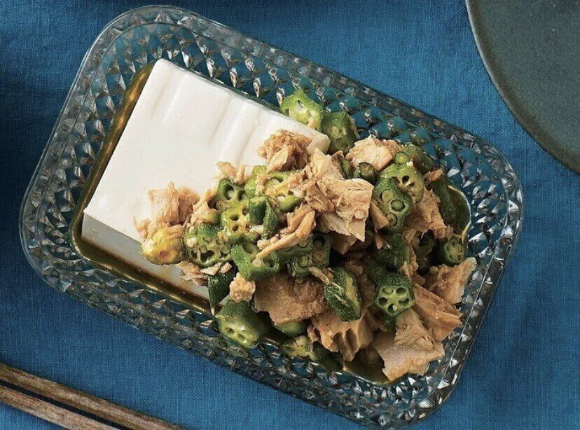 酸味がきいてさっぱり＆クイックおかず♪オクラとツナの冷ややっこ