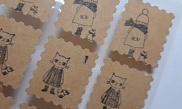 切手型ステッカー