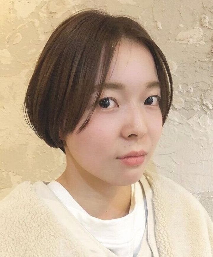 丸顔さんにおすすめ!コンパクトなショートボブ