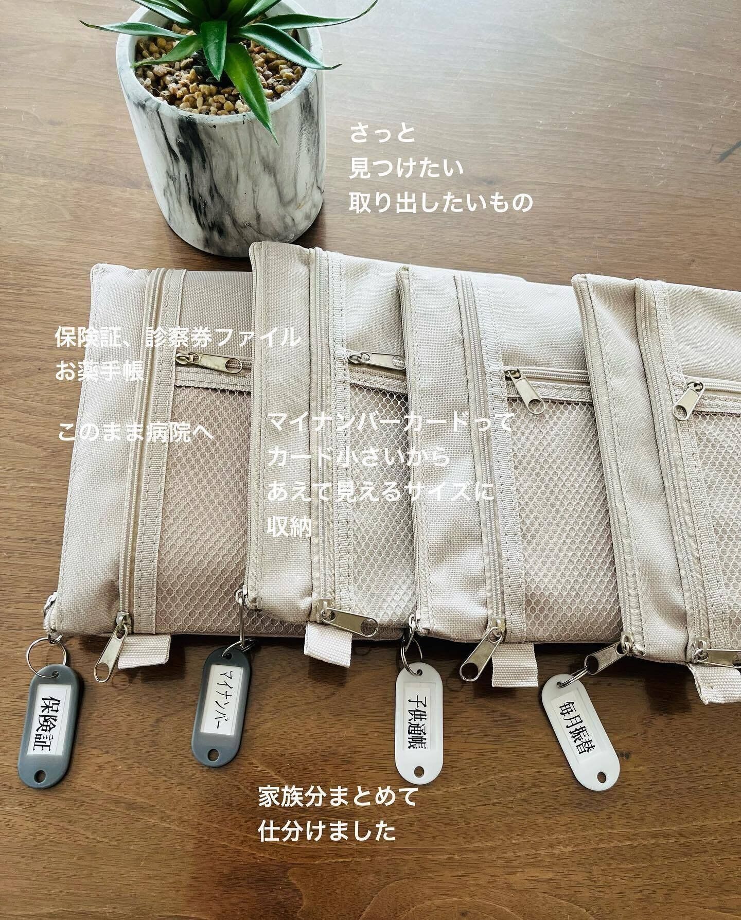 【ダイソー】大事なものをひとまとめ！「メッシュケース 3ポケットつき」