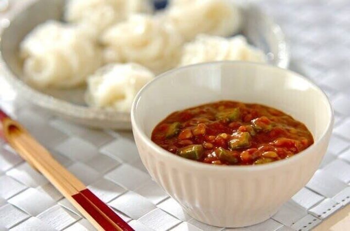 冷やしオクラカレーつけ麺