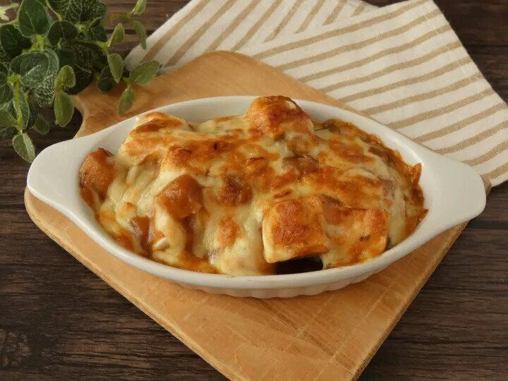 はんぺんのカレーグラタン