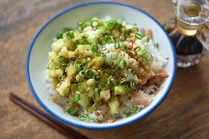 なすと長芋のたたき丼のレシピ