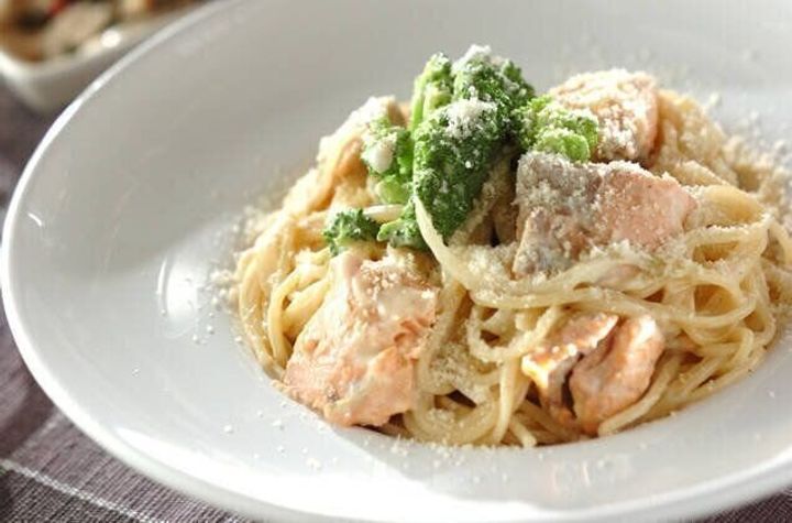 サーモンのクリームパスタ