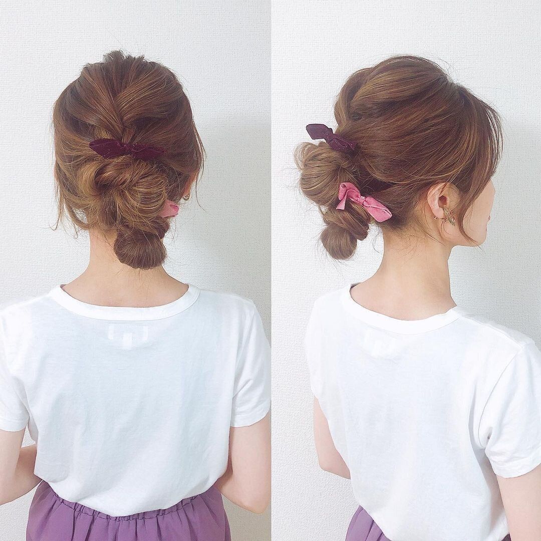 40代女性に似合う不器用でも簡単にできるヘアアレンジ！アクティブに動く日におすすめダブルお団子アレンジ