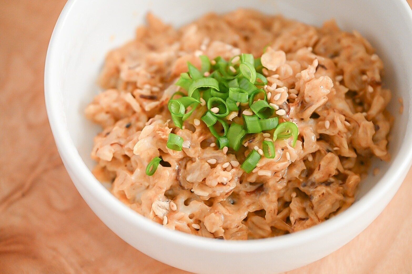 ご飯で汁なし坦坦のオートミールリゾット