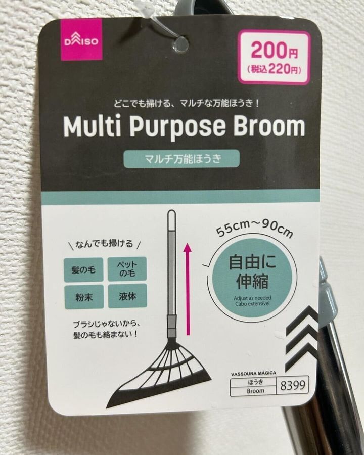 【ダイソー】何でも掃ける万能ほうきがたったの220円