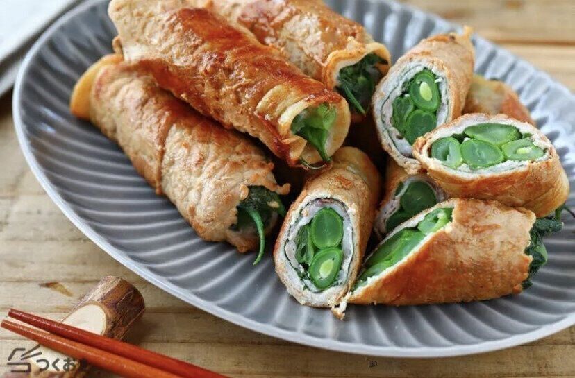 いんげんと大葉の豚巻き