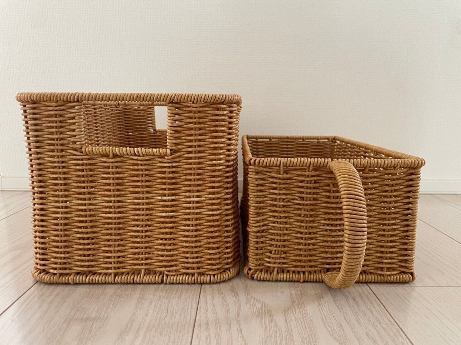 オシャレなのにメンテナンスがラクで嬉しい！3COINSのラタン風ボックス