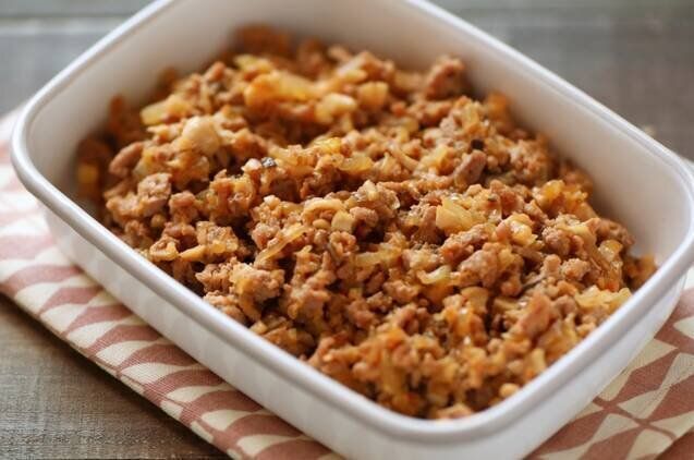 冷凍できる作り置き！きのこのあっさり肉みそ