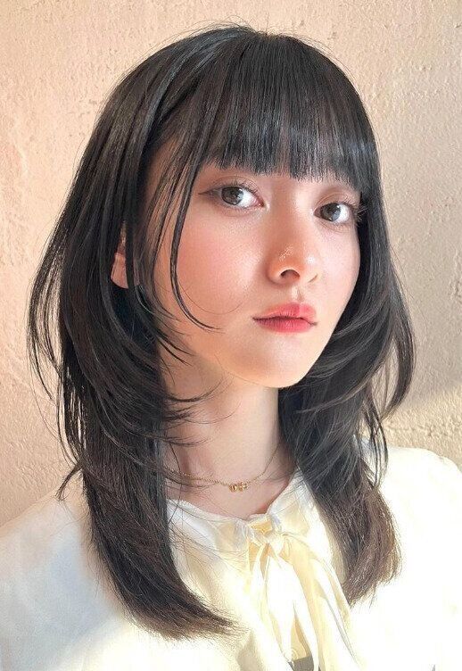 ワンカールでセットが簡単！韓国風セミロング