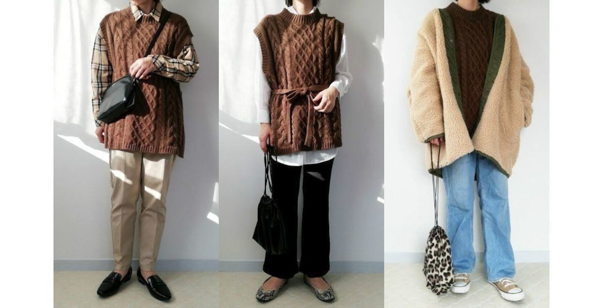 トレンドの ニットベスト はguで 最旬コーデのok Ngパターン教えます サンキュ
