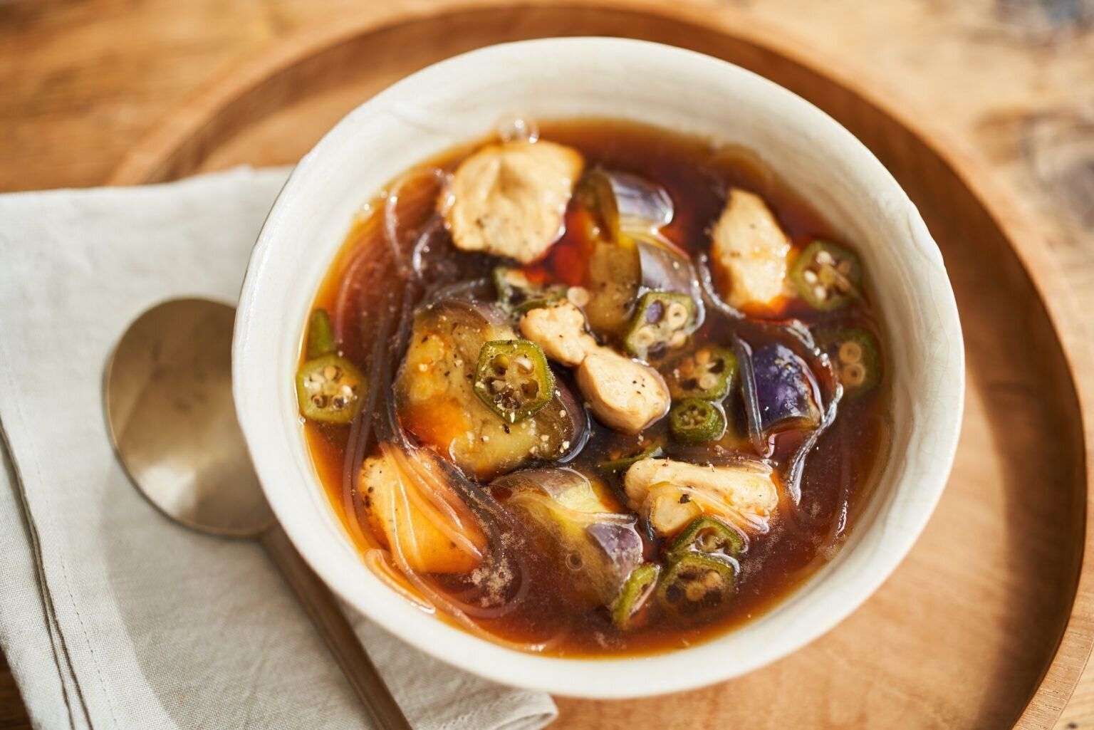 とろとろなすの春雨スープ