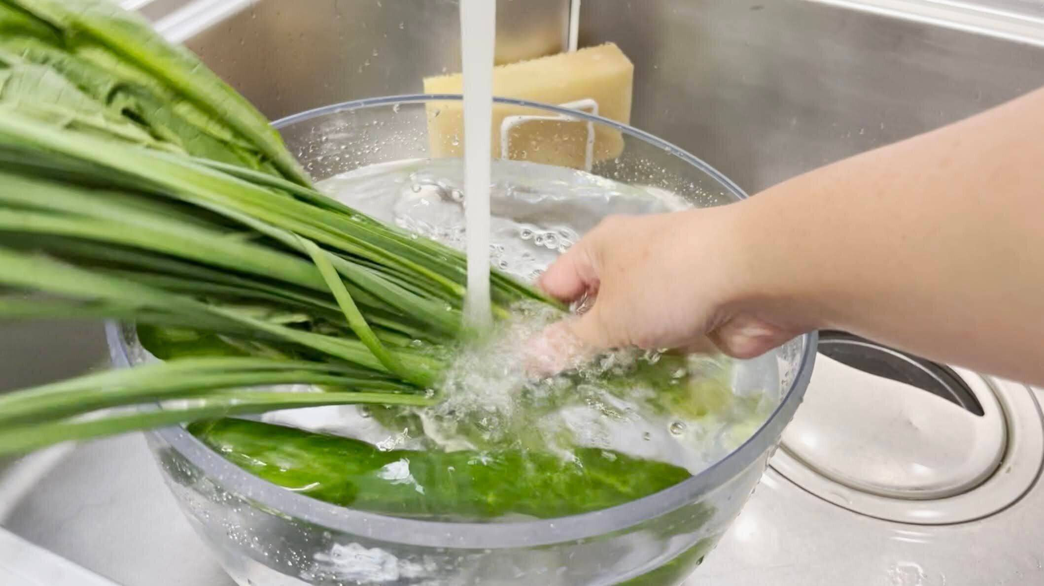 野菜をまとめて洗う