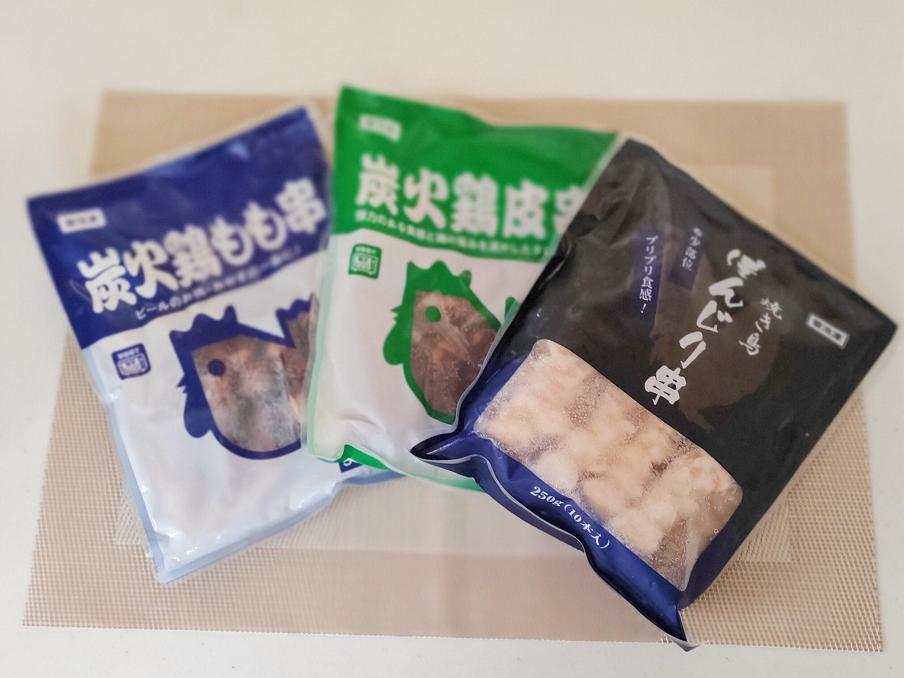 業務スーパーの冷凍焼き鳥3種類