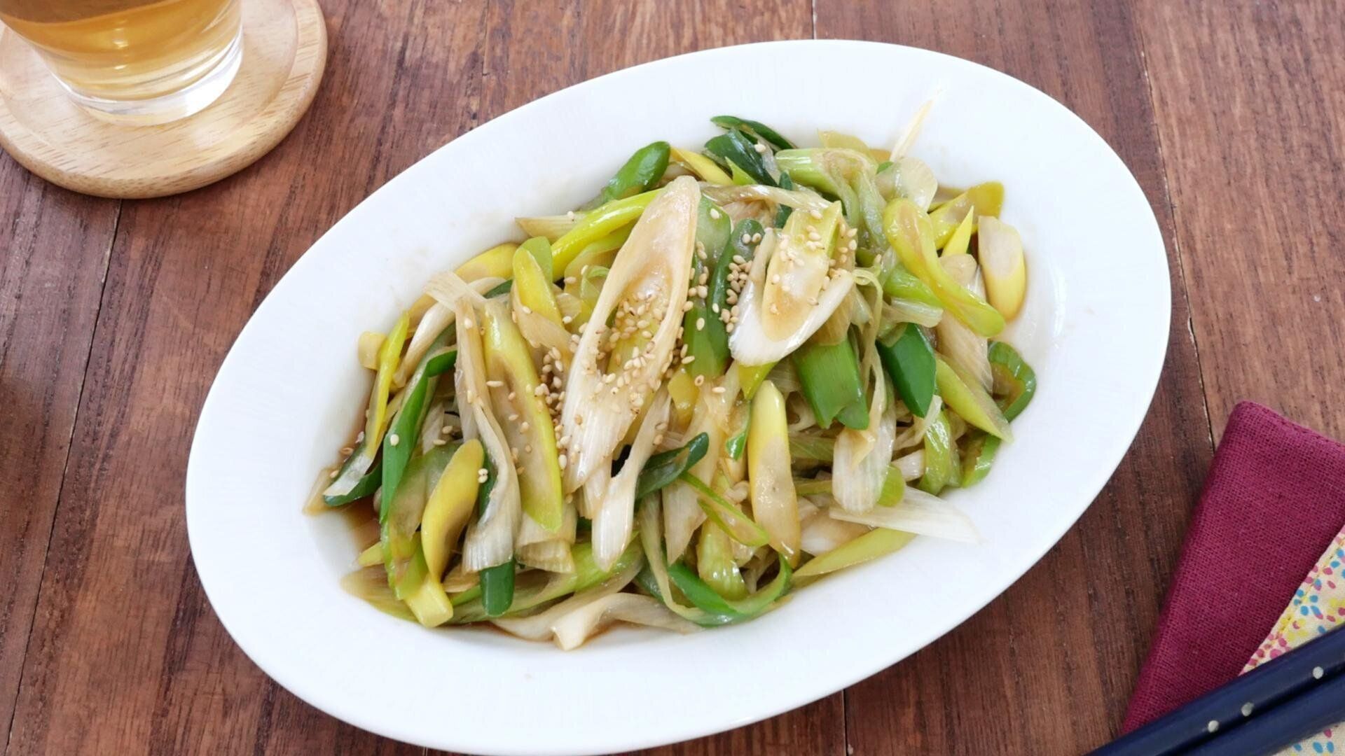 長ねぎの麺つゆ和え