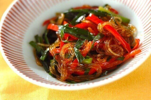 ニラのチャプチェ風