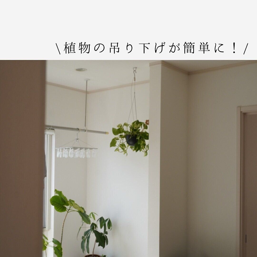 天井から簡単に吊るせる！「壁面にしっかり固定ピンフック」