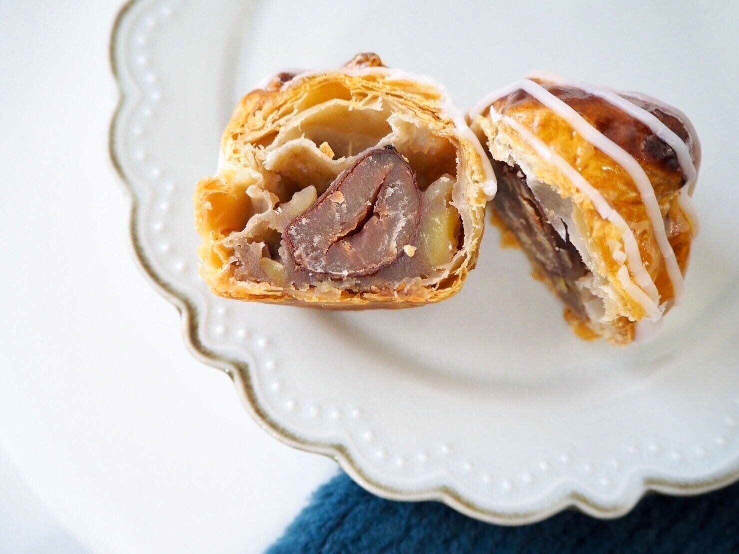 シャトレーゼ「渋皮栗のマロンパイ」断面写真