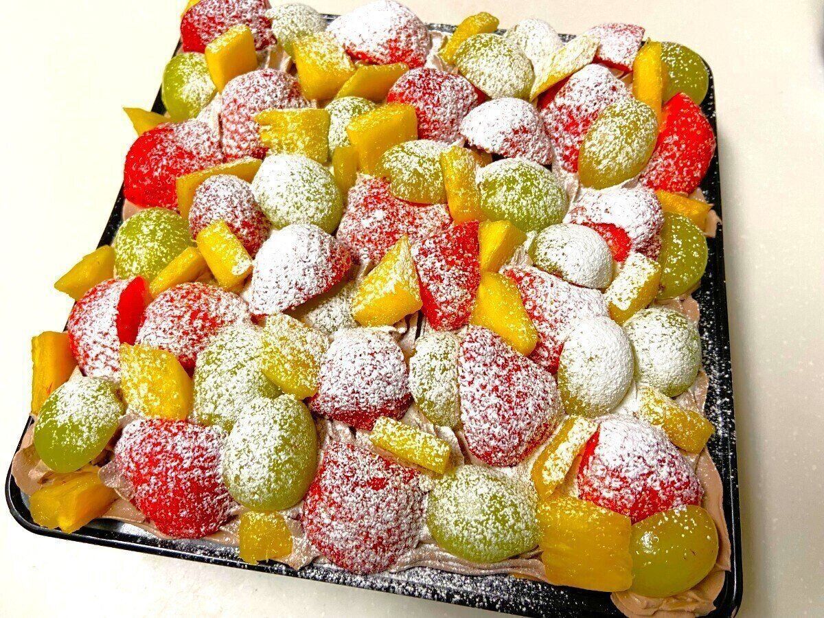 粉糖で飾っても