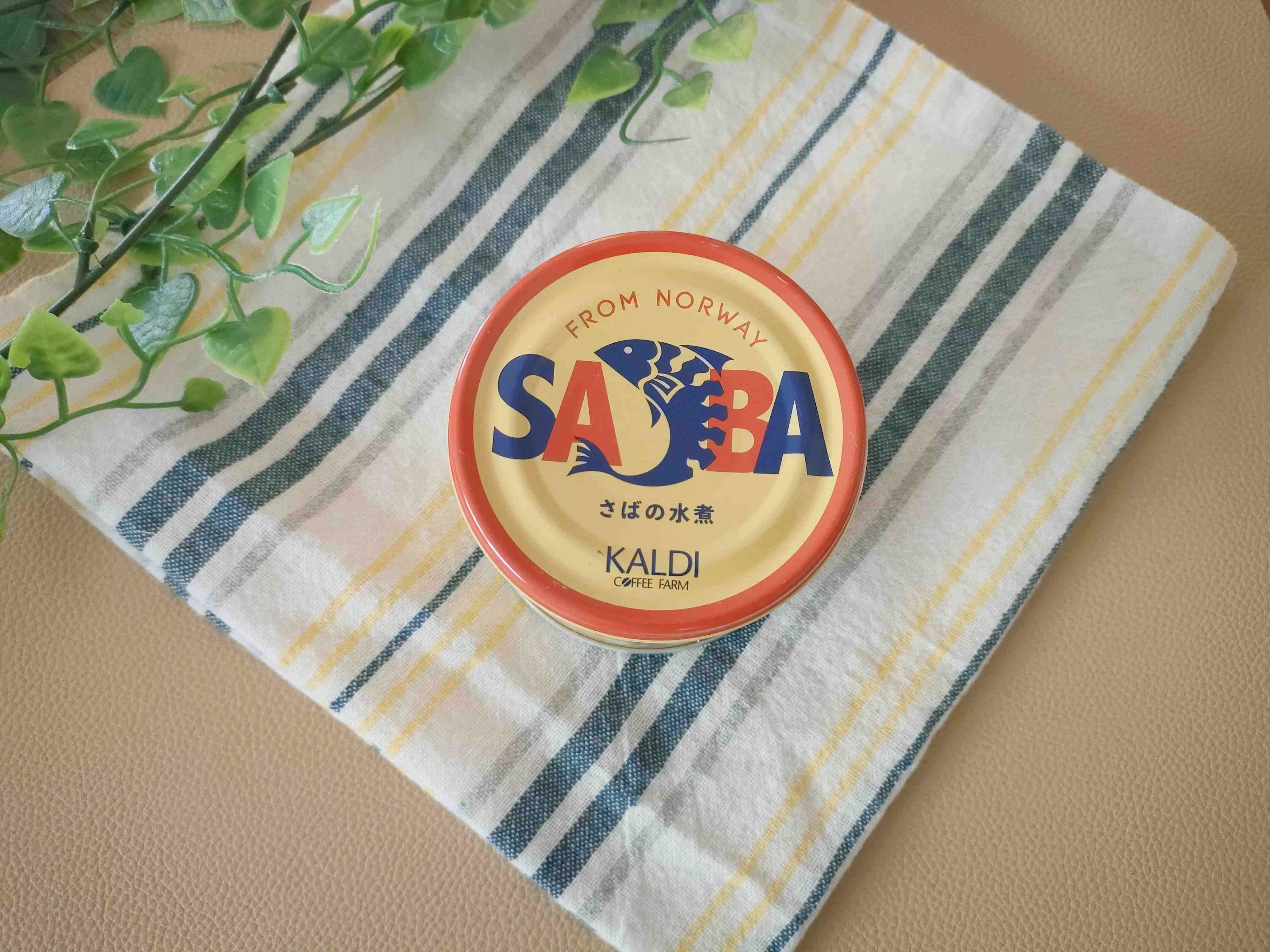 さばの水煮缶を真上から見たパッケージ