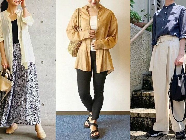 ユニクロからついに出た 最旬コーデを叶える シアーバンドカラーシャツ 着こなし5選 サンキュ ユニクロからついに出た 最旬コーデを叶える シアーバンドカラーシャツ 着こなし5選 サンキュ