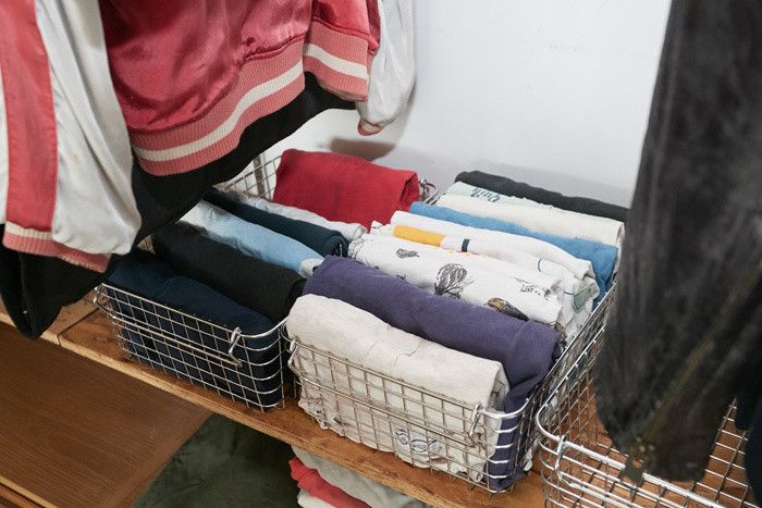 見せるおしゃれ収納 無印良品の ステンレスワイヤーバスケット サンキュ