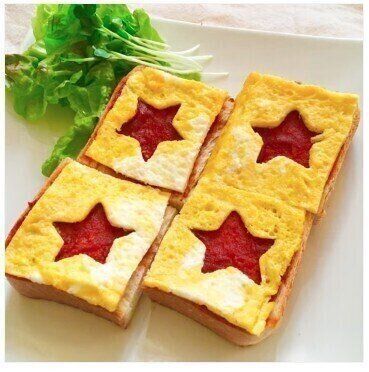 子供が喜ぶ！ちょっと可愛い星オムトースト