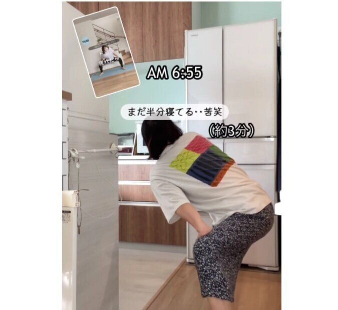 6:55「電子レンジ中は代謝アップのトレーニング」