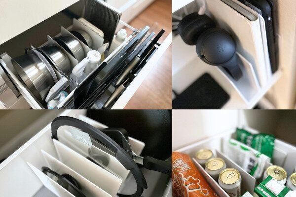 仕切り棚を使った収納例４つ