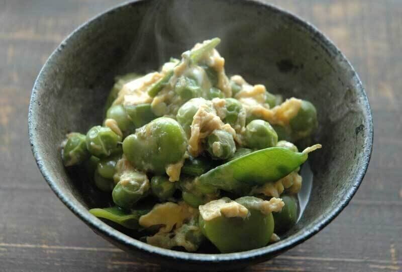 豆いろいろの卵とじのレシピ