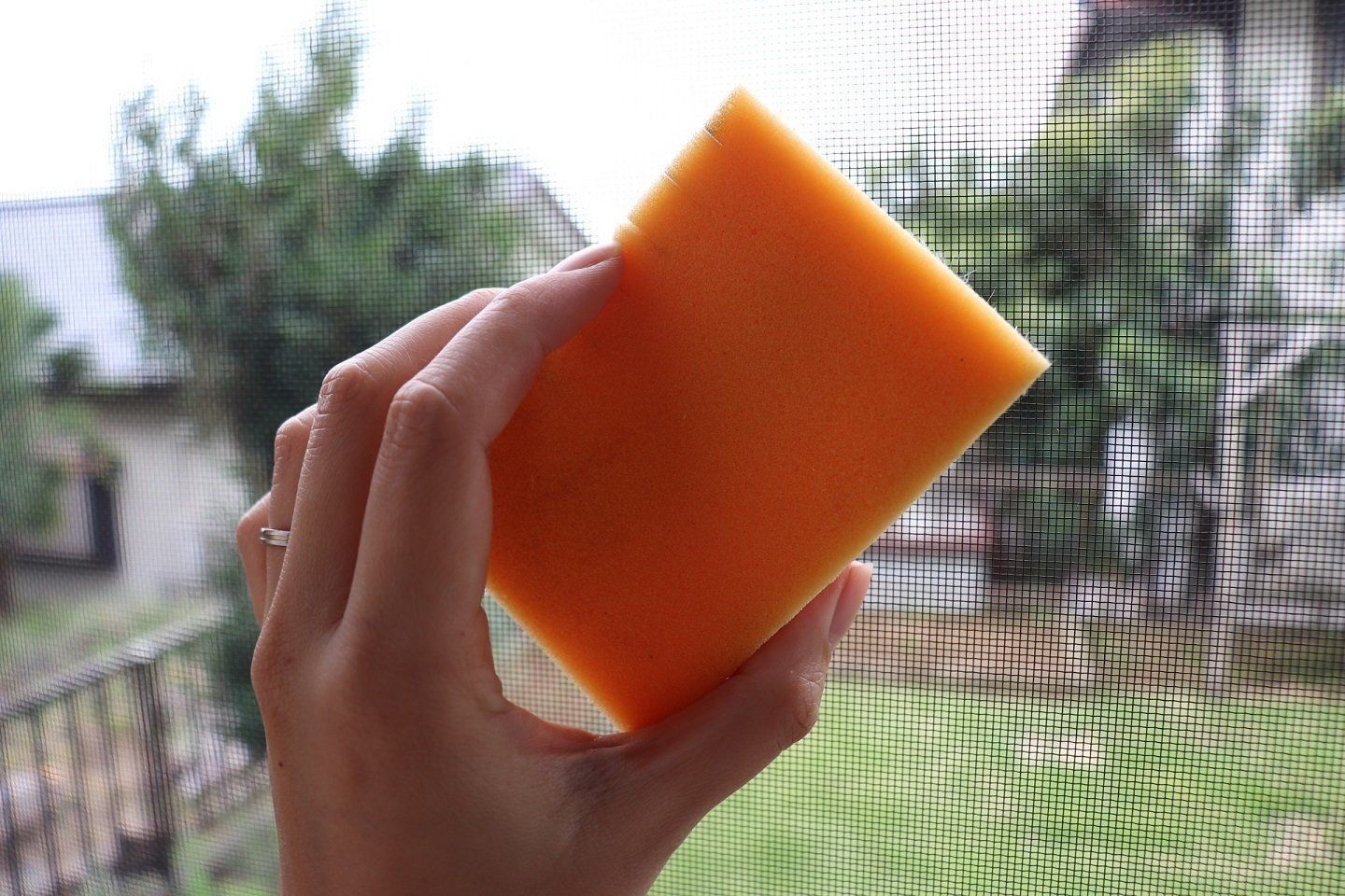 ダイソーの お掃除スポンジ が網戸掃除に便利 サンキュ