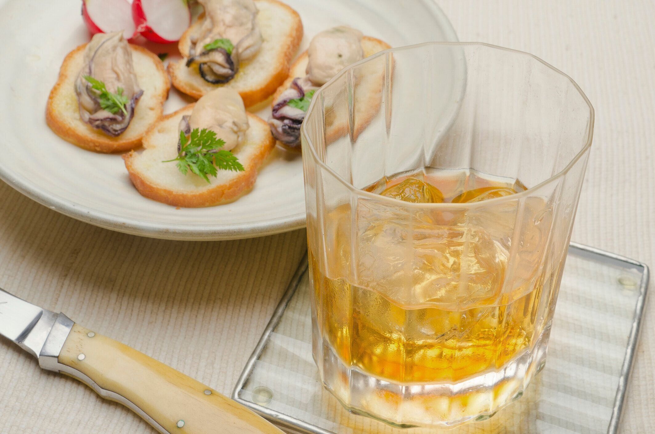 ウイスキーとスモークカキ