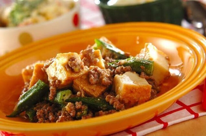 ご飯がすすむメインおかず!厚揚げとひき肉の炒め物