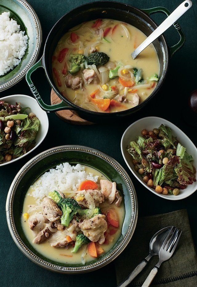 分でささっと2品 鶏肉のコーンクリームシチュー献立 サンキュ