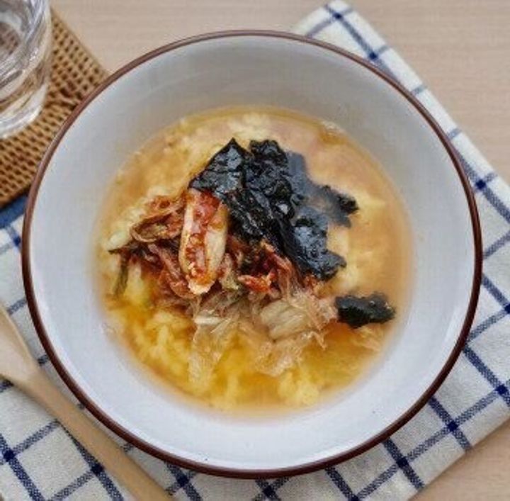 卵かけご飯アレンジ≪3分で完成!簡単キムチクッパ≫