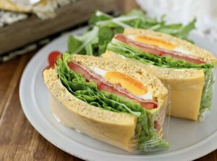 【糖質オフレシピ】オートミール蒸しパンで作るサンドイッチ