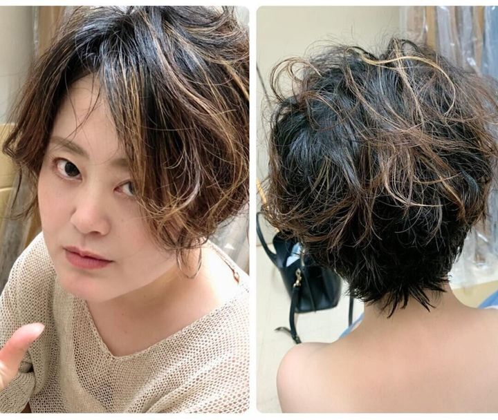 40代女性に似合うふんわりショートヘアスタイル!ハイライトは気になる白髪のぼかし効果に!