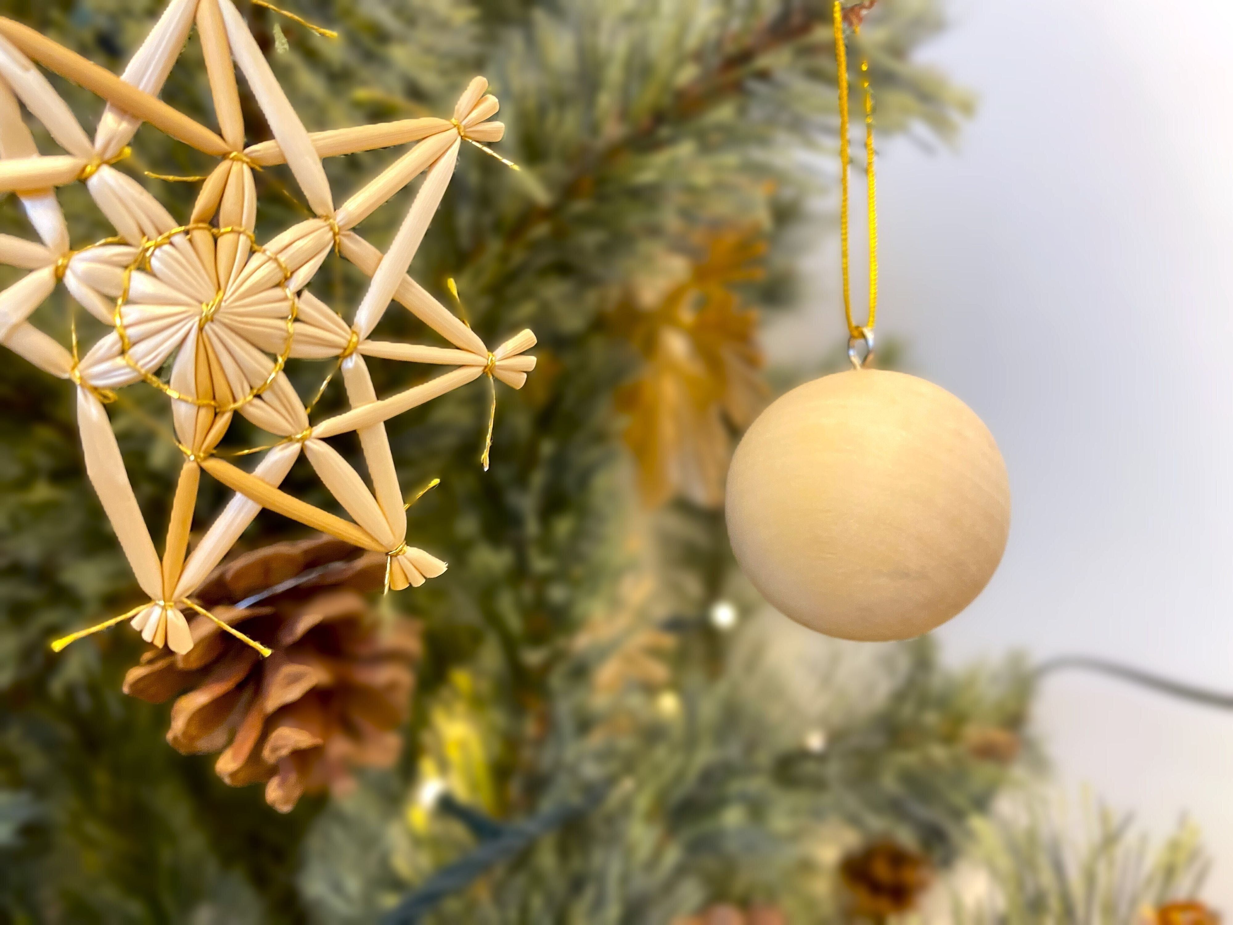 【セリア】ウッドオーナメントボール