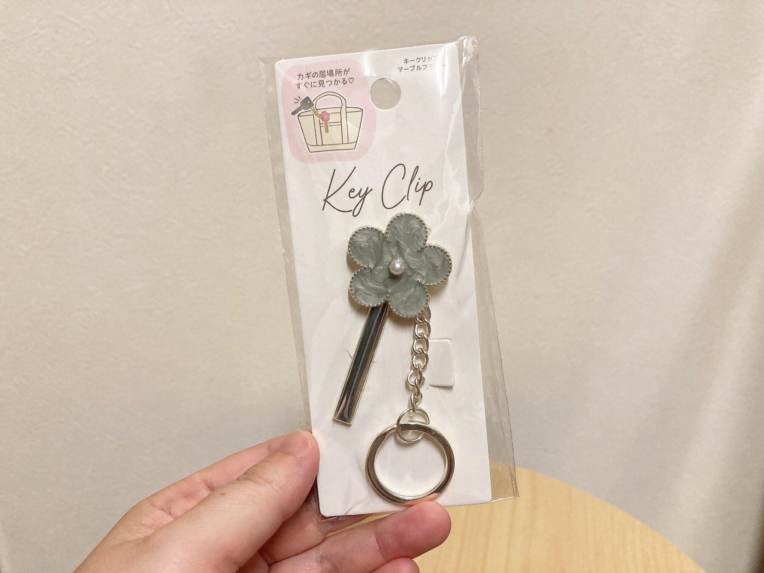 セリアキークリップマーブルフラワー