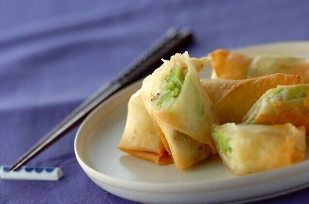 新ジャガとソラ豆の春巻き