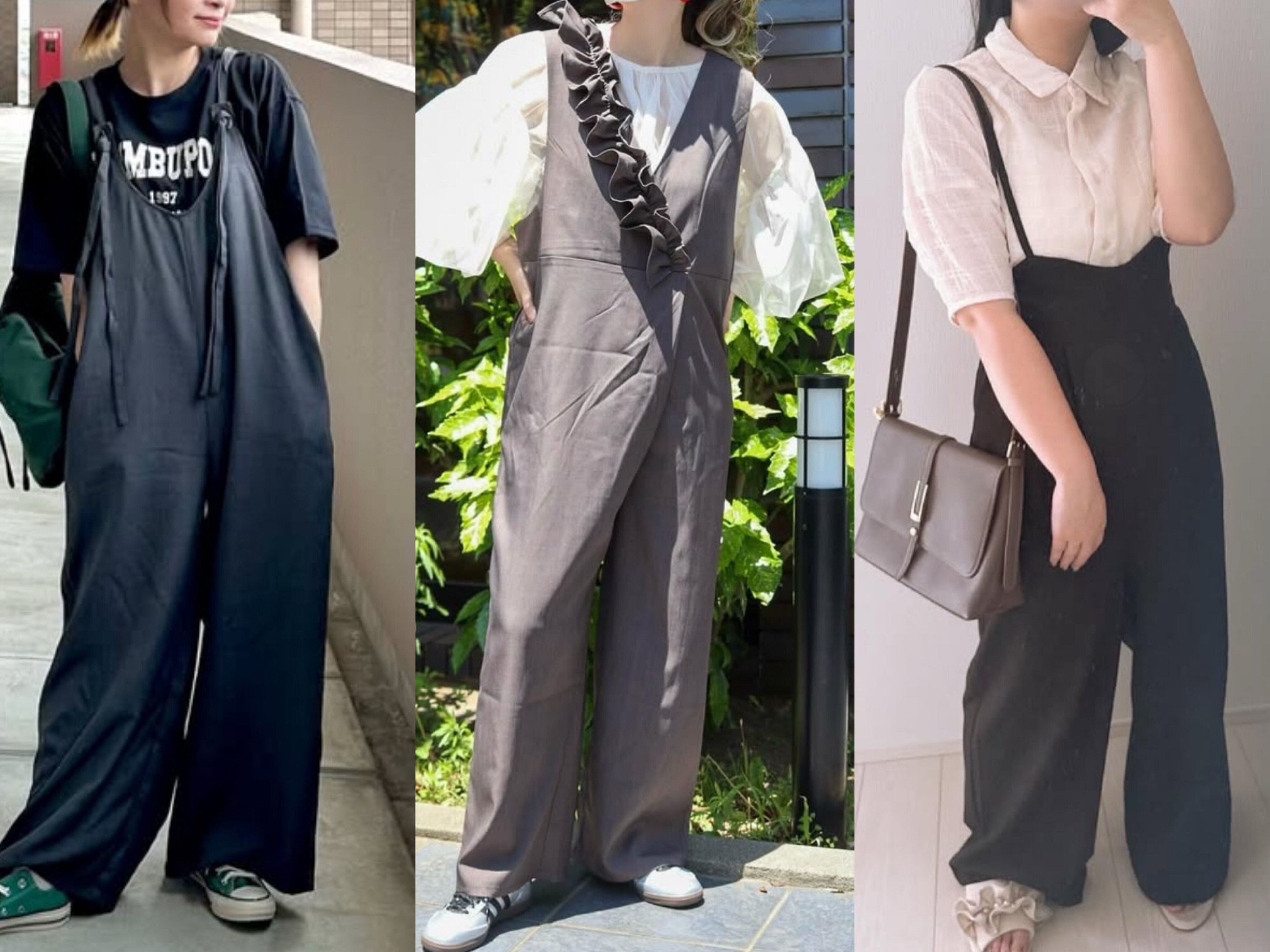 アラフォー　サロペット　おしゃれ　しまむら