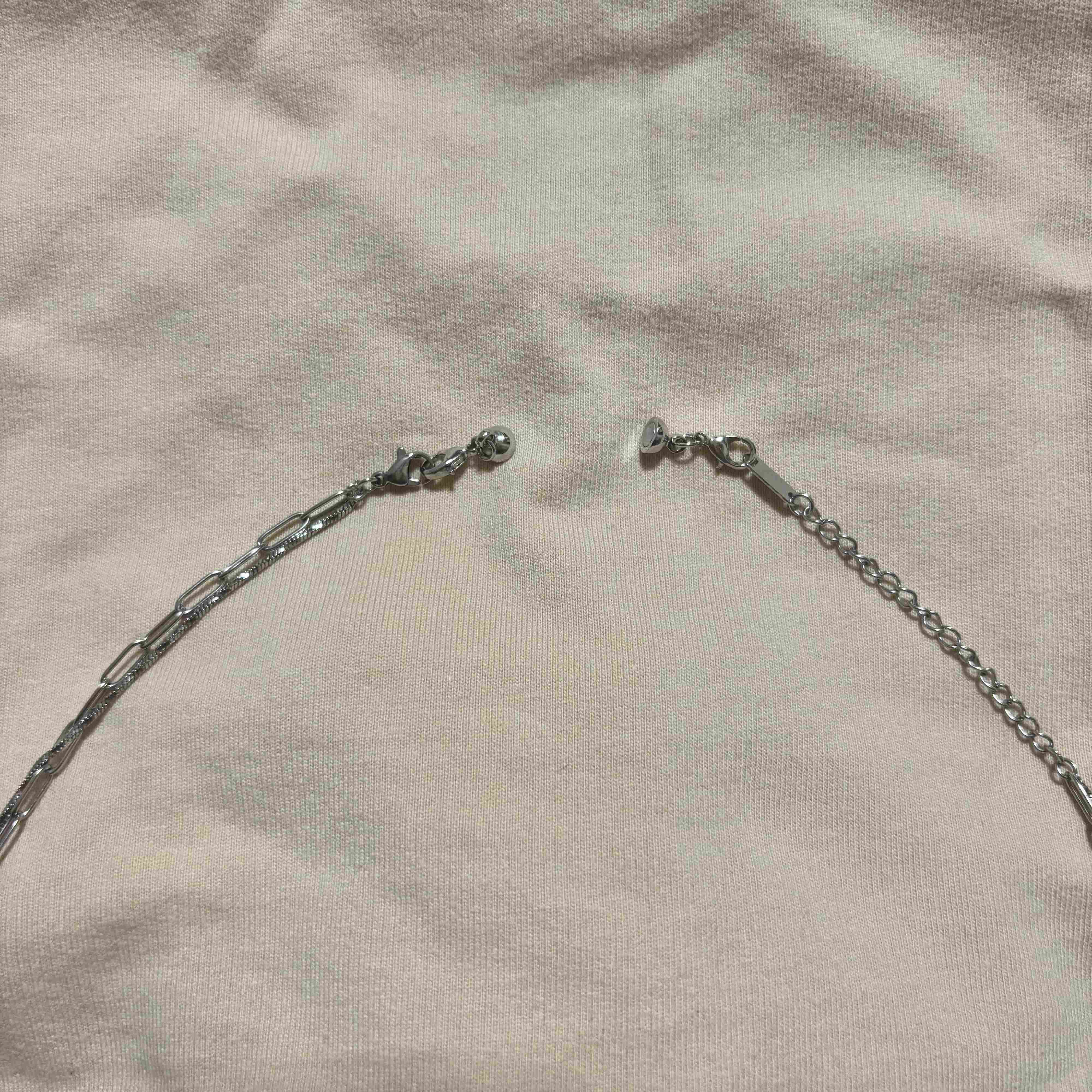 パーツをネックレスにつけたところ