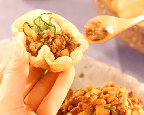 パリ皮付きひき肉納豆