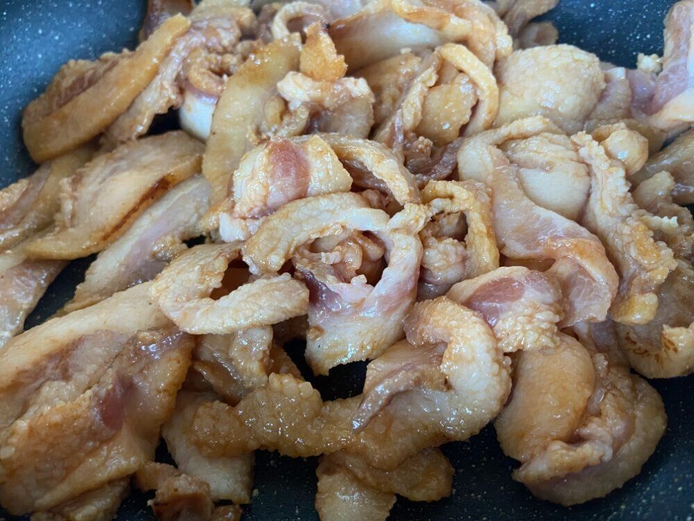 焼いているところ