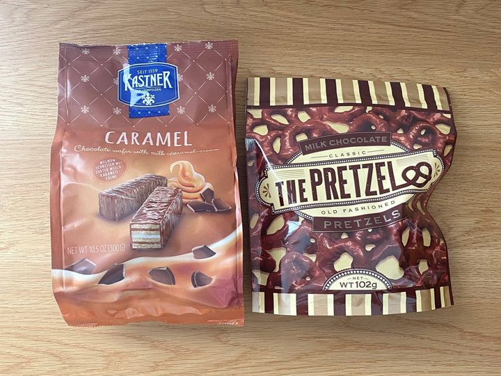 カストナー「チョコレートウエハースキャラメル」 ザ・プレッチェル「ミルクチョコレートプレッチェル」