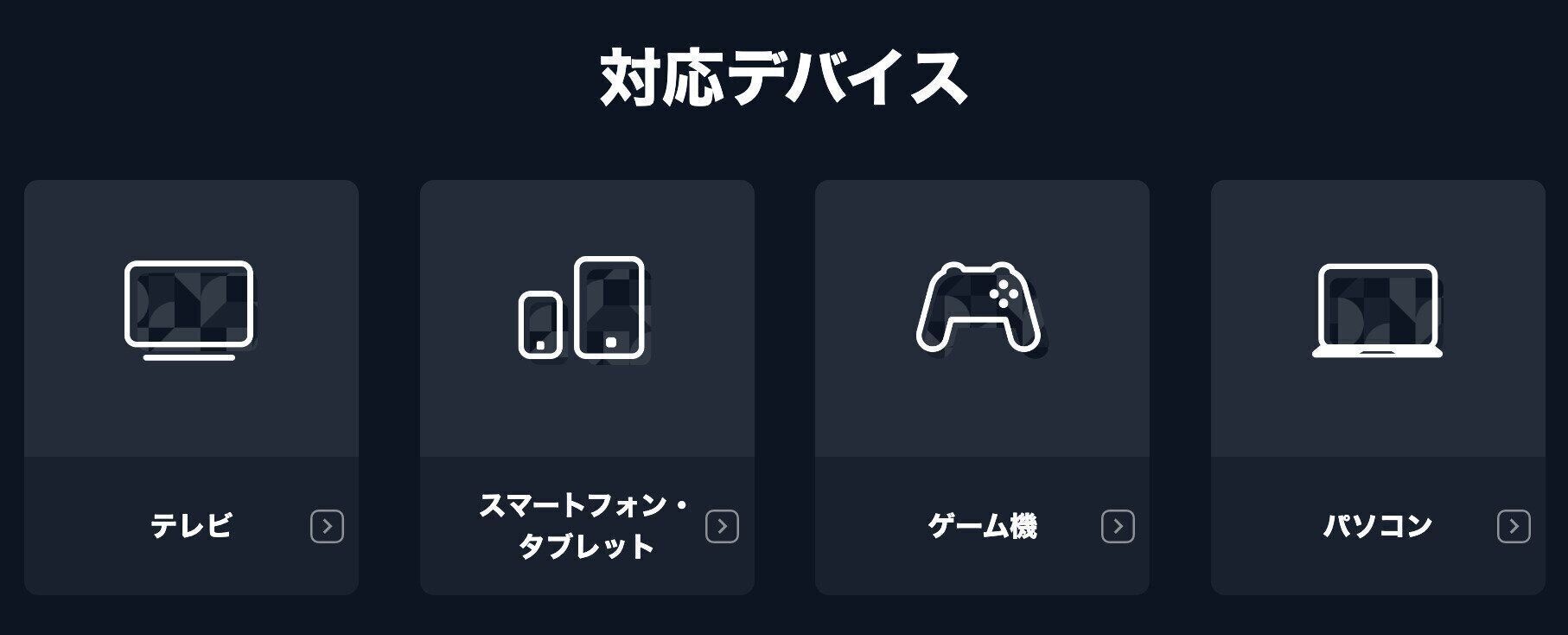 テレビやスマホなどのデバイスにも対応