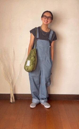 軽くてサラッとした生地のオーバーオール！「デザインサロペット」